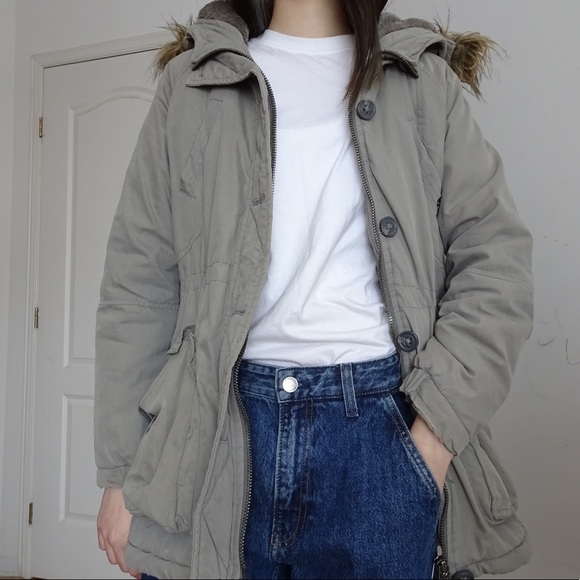 GARAGE GREY PARKA WINTER COAT - Picture 8 of 10